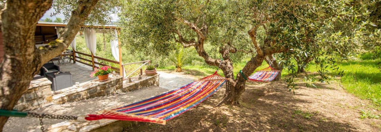 Hakuna Matata Holidays Wooden Lodge With Airco & Pool In Greek Olive Grove Modon Exterior foto