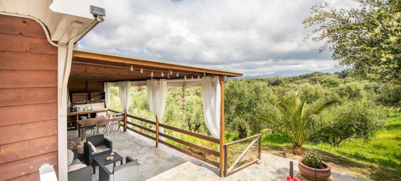 Hakuna Matata Holidays Wooden Lodge With Airco & Pool In Greek Olive Grove Modon Exterior foto